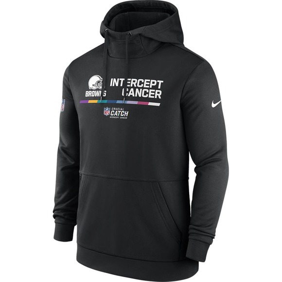 Nike On Field Cleveland Browns‎ NFL Crucial Catch Intercept Cancer Hoodie 2XL